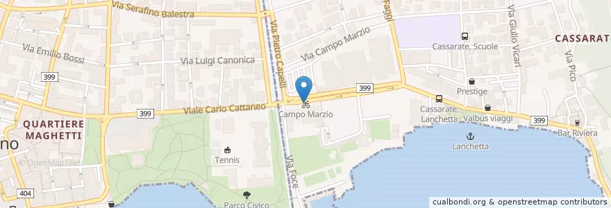 Mapa de ubicacion de Campo Marzio en 스위스, Ticino, Distretto Di Lugano, Lugano, Circolo Di Lugano Ovest.