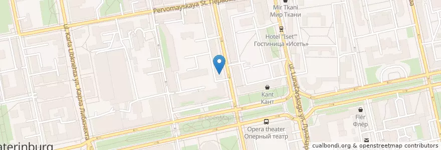 Mapa de ubicacion de Промсвязьбанк en Rússia, Уральский Федеральный Округ, Свердловская Область, Городской Округ Екатеринбург.