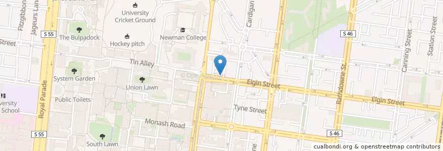 Mapa de ubicacion de Cafe Sua Da en オーストラリア, ビクトリア, City Of Melbourne.