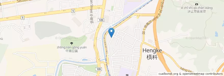 Mapa de ubicacion de 橫科市場 en Taiwan, New Taipei, Taipei, Nangang District.