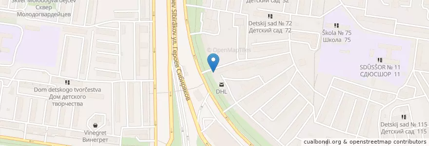 Mapa de ubicacion de Отделение связи №394051 en Russia, Distretto Federale Centrale, Oblast' Di Voronež, Городской Округ Воронеж.
