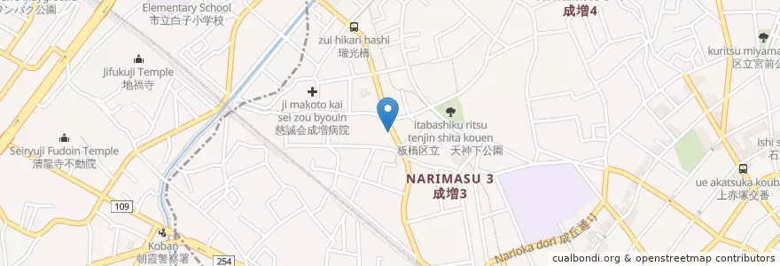Mapa de ubicacion de つけ麺や　二代目辰盛 en Japão, 埼玉県, 和光市, 板橋区.
