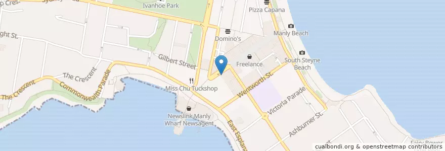 Mapa de ubicacion de Westpac en Australie, Nouvelle Galles Du Sud, Sydney, Northern Beaches Council.