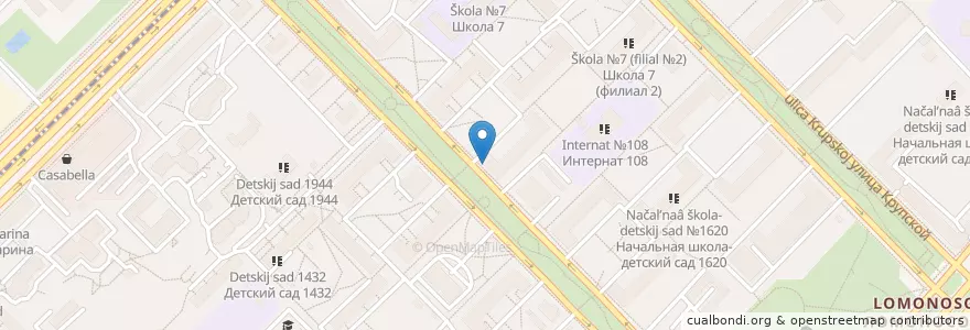 Mapa de ubicacion de Молочная кухня при ДП №10 en Rusland, Centraal Federaal District, Moskou, Ломоносовский Район.