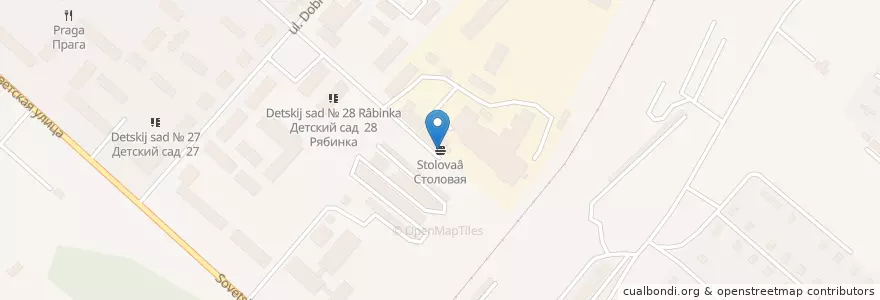 Mapa de ubicacion de Столовая en Russie, District Fédéral Du Nord-Ouest, Oblast De Vologda, Сокольский Район, Городское Поселение Сокол.