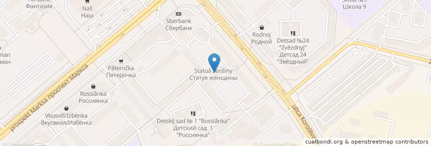 Mapa de ubicacion de Школа изобразительных искусств en Russia, Distretto Federale Centrale, Калужская Область, Городской Округ Обнинск.