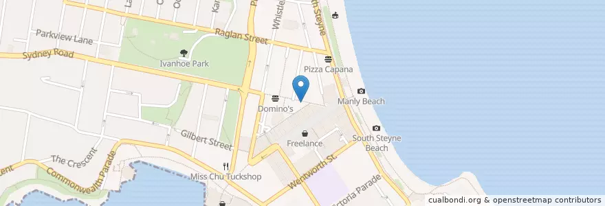 Mapa de ubicacion de Benbry Burgers en Australia, New South Wales, Sydney, Northern Beaches Council.