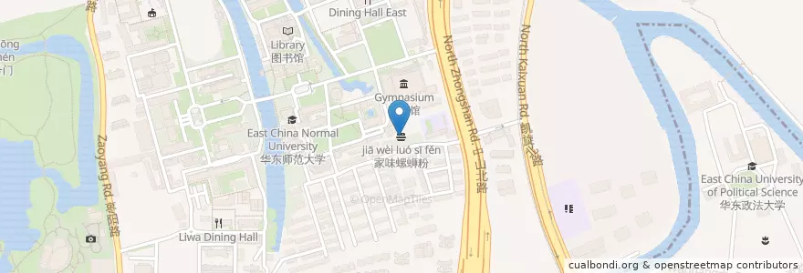 Mapa de ubicacion de 家味螺蛳粉 en Cina, Shanghai, Distretto Di Putuo.