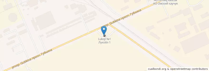 Mapa de ubicacion de Лукойл №1 en ロシア, シベリア連邦管区, オムスク州, オムスク地区, オムスク管区.