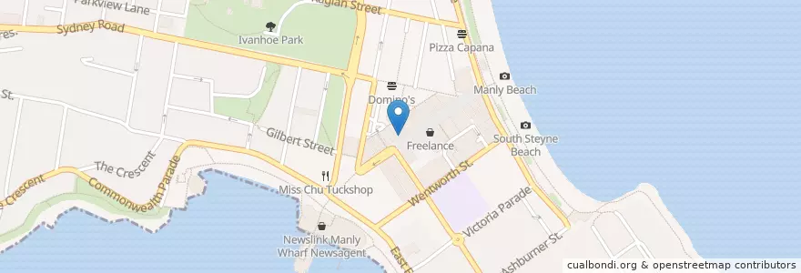 Mapa de ubicacion de Ivanhoe Hotel en Australia, New South Wales, Sydney, Northern Beaches Council.