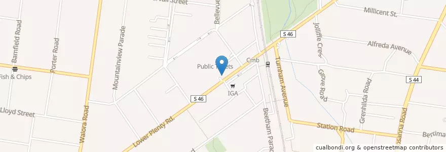 Mapa de ubicacion de Andrew Katona Pharmacy en Australia, Victoria, City Of Banyule.