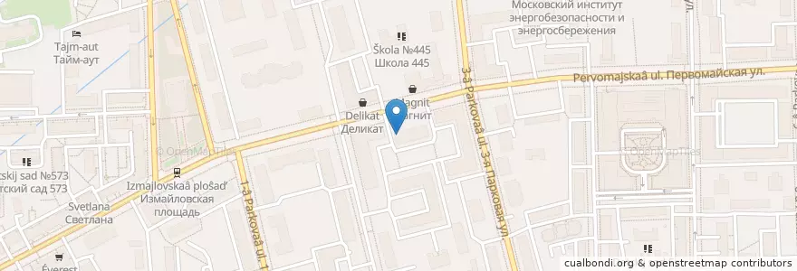 Mapa de ubicacion de Фортуна en Россия, Центральный Федеральный Округ, Москва, Восточный Административный Округ, Район Измайлово.