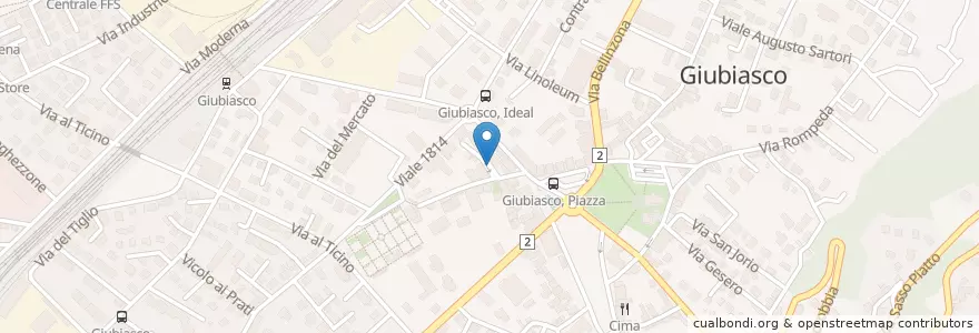 Mapa de ubicacion de Via San Giobbe en Швейцария, Тичино, Беллинцона, Circolo Di Bellinzona, Bellinzona.