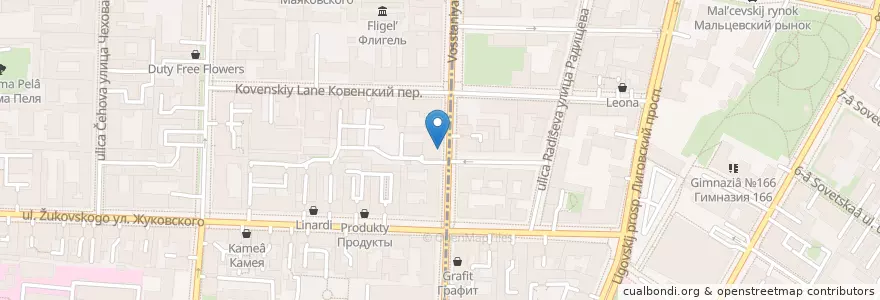 Mapa de ubicacion de Гамарджоба en Russland, Föderationskreis Nordwest, Oblast Leningrad, Sankt Petersburg, Центральный Район, Литейный Округ.