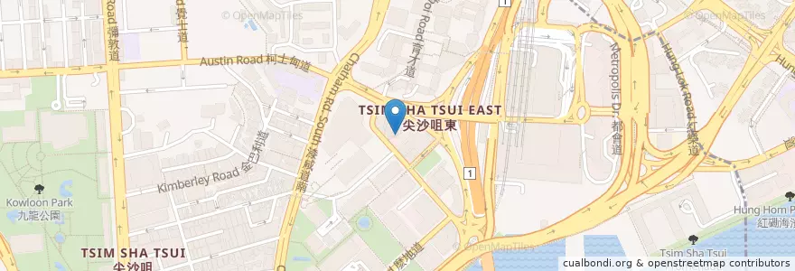 Mapa de ubicacion de 尖沙咀公共圖書館 Tsim Sha Tsui Public Library en Çin, Guangdong, Hong Kong, Kowloon, Yeni Bölgeler, 油尖旺區 Yau Tsim Mong District.