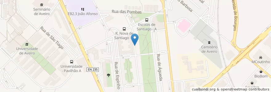Mapa de ubicacion de Liga Portuguesa Contra o Cancro en 포르투갈, Aveiro, Centro, Baixo Vouga, Aveiro, Glória E Vera Cruz.
