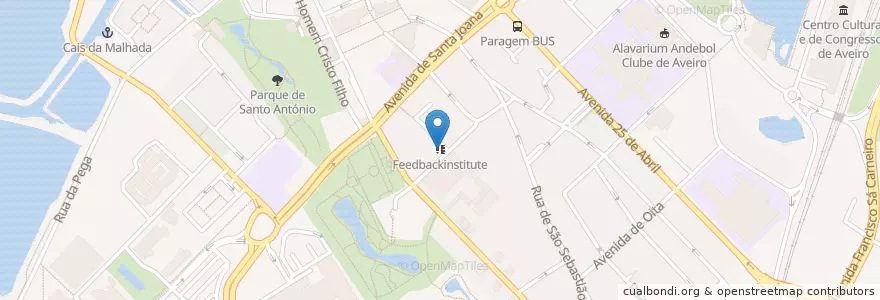 Mapa de ubicacion de Feedbackinstitute en 葡萄牙, Aveiro, Centro, Baixo Vouga, Aveiro, Glória E Vera Cruz.