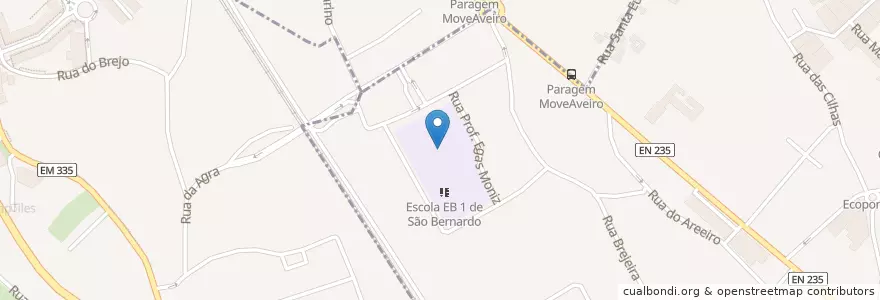 Mapa de ubicacion de Escola 2º e 3º Ciclo de São Bernardo en پرتغال, Aveiro, Centro, Baixo Vouga, Aveiro, São Bernardo.