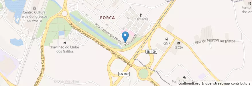 Mapa de ubicacion de Mirador Lounge en Португалия, Aveiro, Центральный Регион, Baixo Vouga, Aveiro, Glória E Vera Cruz.