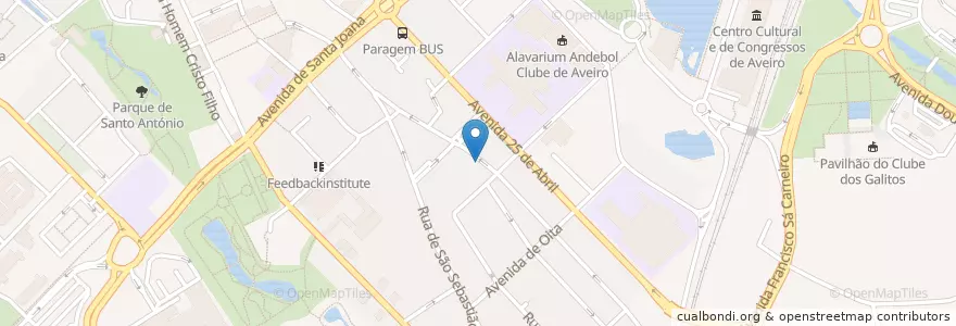 Mapa de ubicacion de Escola de Belas Artes en 포르투갈, Aveiro, Centro, Baixo Vouga, Aveiro, Glória E Vera Cruz.