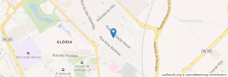 Mapa de ubicacion de Associação Cultural Espírita Estrela de Aveiro en البرتغال, آويرو, الوسطى, فوغا السفلى, آويرو, Glória E Vera Cruz.