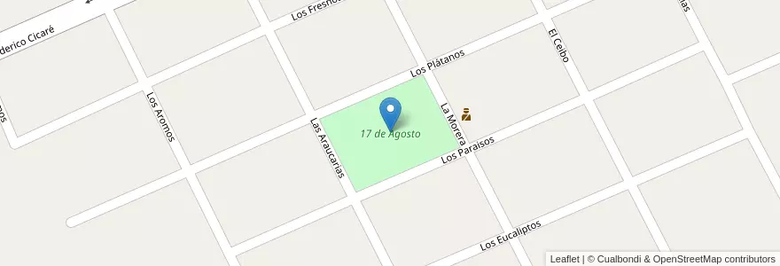 Mapa de ubicacion de 17 de Agosto en 阿根廷, 布宜诺斯艾利斯省, Partido De Saladillo.