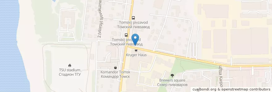 Mapa de ubicacion de Продажа копченной рыбы en ロシア, シベリア連邦管区, トムスク州, トムスク地区, トムスク管区.