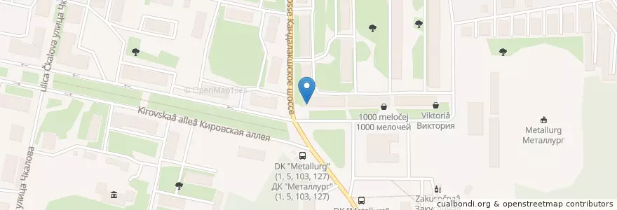Mapa de ubicacion de Сбербанк en Rusia, Северо-Западный Федеральный Округ, Óblast De Múrmansk, Кандалакшский Район, Городское Поселение Кандалакша.