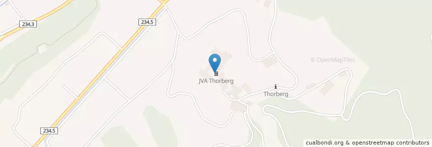 Mapa de ubicacion de JVA Thorberg en سوئیس, برن, Verwaltungsregion Emmental-Oberaargau, Verwaltungskreis Emmental, Krauchthal.