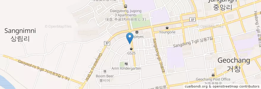 Mapa de ubicacion de 토마토 아저씨 (Uncle Tomato) en 대한민국, 경상남도, 거창군.