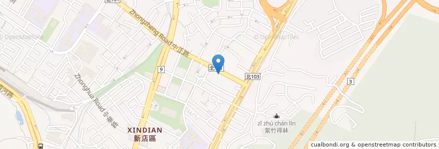 Mapa de ubicacion de 新店五峰郵局 en Taiwan, 新北市, 新店區.