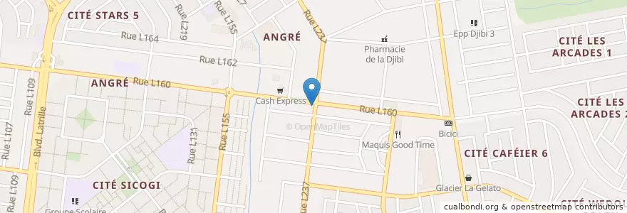 Mapa de ubicacion de SIB - Agence Djibi en Elfenbeinküste, Abidjan, Cocody.