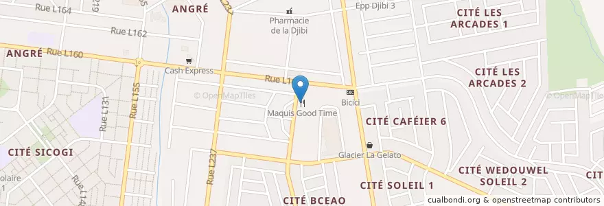 Mapa de ubicacion de Maquis Good Time en Fildişi Sahili, Abican, Cocody.