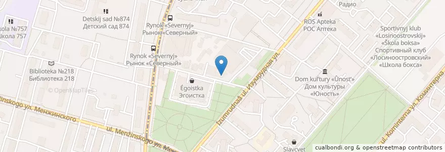 Mapa de ubicacion de Карамель Lounge en Rusia, Distrito Federal Central, Москва, Северо-Восточный Административный Округ, Бабушкинский Район.