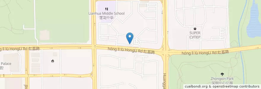 Mapa de ubicacion de China Construction Bank en Çin, Guangdong, Shenzhen, 福田区.