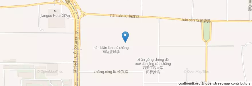 Mapa de ubicacion de 西安工程大学图书馆 en 중국, 산시성, 西安市, 新城区 (Xincheng).