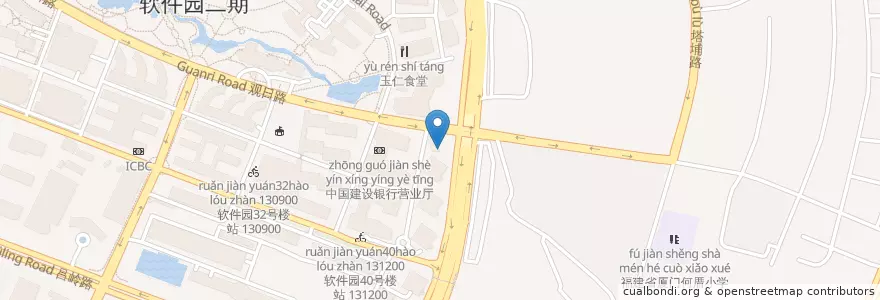 Mapa de ubicacion de 中国农业银行 en الصين, فوجيان, 思明区.