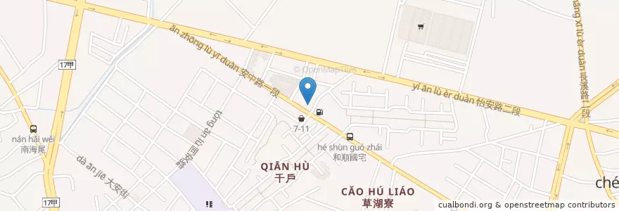 Mapa de ubicacion de 安中派出所 en Taiwan, 臺南市, 安南區.