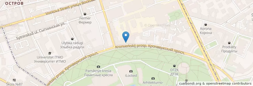 Mapa de ubicacion de РосАл en Russia, Northwestern Federal District, Leningrad Oblast, Saint Petersburg, Petrogradsky District, Округ Кронверкское.