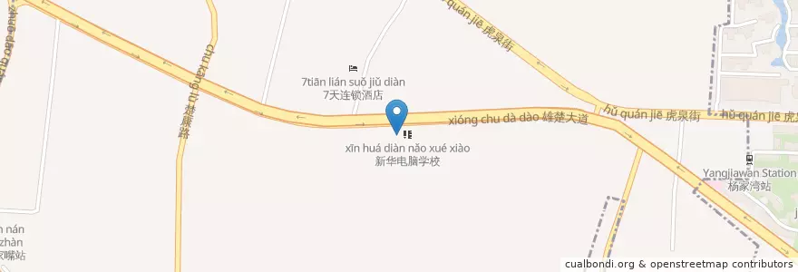 Mapa de ubicacion de 警官职业学院 en الصين, خوبي, ووهان, 洪山区, 卓刀泉街道.