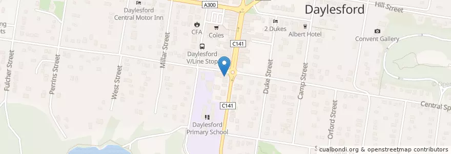 Mapa de ubicacion de Australia Post en Australia, Victoria, Shire Of Hepburn.