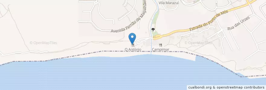 Mapa de ubicacion de O António en ポルトガル, Algarve, Algarve, Faro, Lagos, São Gonçalo De Lagos.