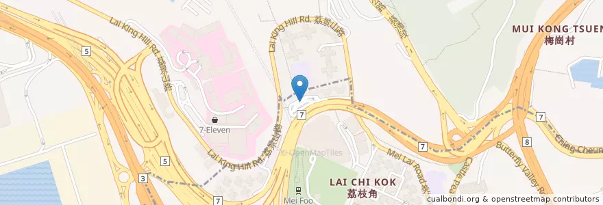 Mapa de ubicacion de 荔枝角巴士總站 Lai Chi Kok Bus Terminal en 中国, 广东省, 香港 Hong Kong, 新界 New Territories, 葵青區 Kwai Tsing District.