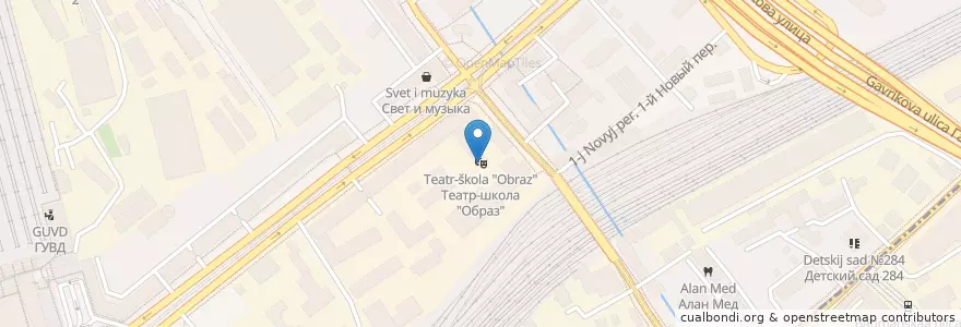 Mapa de ubicacion de Театр-школа "Образ" en Rusland, Centraal Federaal District, Moskou, Центральный Административный Округ, Красносельский Район.