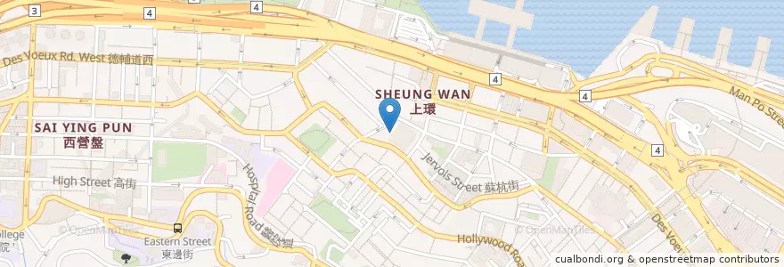 Mapa de ubicacion de 上環文娛中心 Sheung Wan Civic Centre en Китай, Гуандун, Гонконг, Гонконг, Новые Территории, 中西區 Central And Western District.