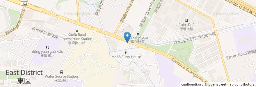 Mapa de ubicacion de 麥當勞新竹光復二門市 en تایوان, 臺灣省, سینچو, 東區.