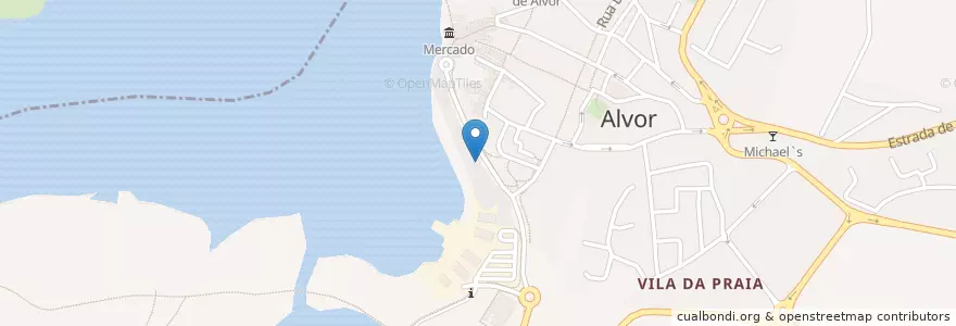Mapa de ubicacion de Restinga en ポルトガル, Algarve, Algarve, Faro, Portimão, Alvor.