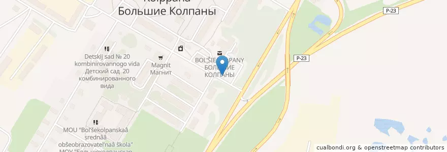 Mapa de ubicacion de Sberbank en Russia, Northwestern Federal District, Leningrad Oblast, Gatchinsky District, Большеколпанское Сельское Поселение.