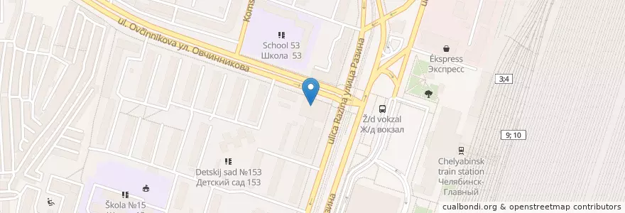 Mapa de ubicacion de Классика en Rusia, Уральский Федеральный Округ, Wilayah Chelyabinsk, Челябинский Городской Округ.