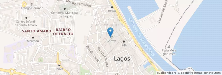 Mapa de ubicacion de Ribeiro Lopes en 葡萄牙, Algarve, Algarve, Faro, Lagos, São Gonçalo De Lagos.